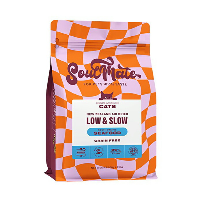 [SoulMate ソウルメイト]CAT エアドライフード シーフード 500g x1個(キャットフード 猫用ごはん エアドライ製法 ニュージーランド産)