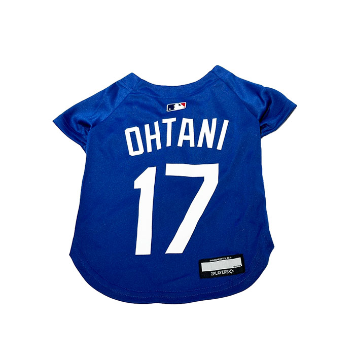 MLB公式 ロサンゼルス ドジャース 大谷翔平選手モデル ユニフォーム 野球 ジャージ ブルー Mサイズ Los Angeles Dodgers ペット(ペット用品 応援グッズ)