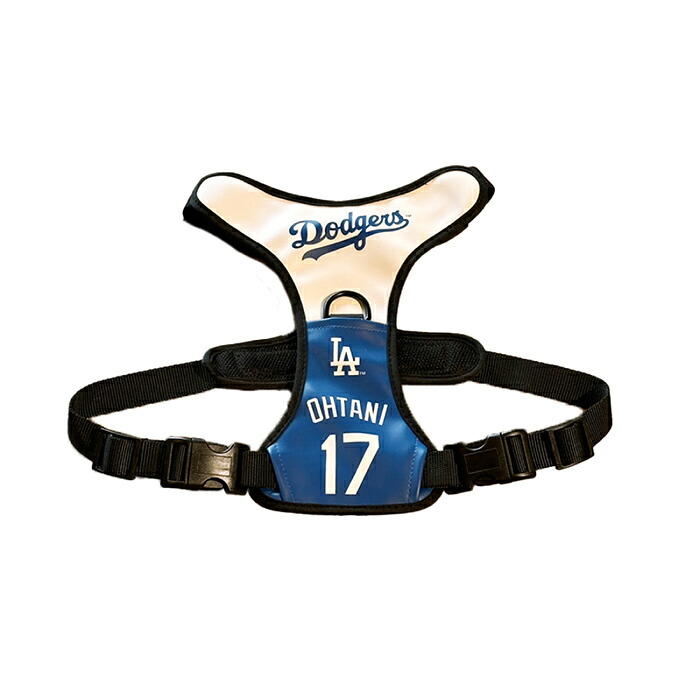 MLB公式 ロサンゼルス ドジャース 大谷翔平選手モデル 犬 ハーネス Lサイズ 野球 Los Angeles Dodgers ペット(ペット用品 犬具)