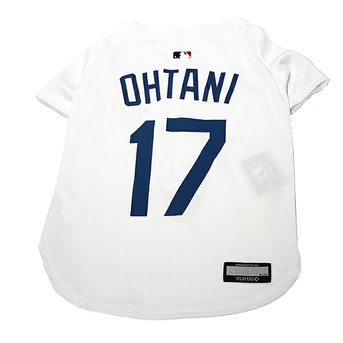 MLB公式 ロサンゼルス ドジャース 大谷翔平選手モデル ユニフォーム 野球 ジャージ ホワイト XLサイズ Los Angeles Dodgers ペット(ペット用品 応援グッズ)