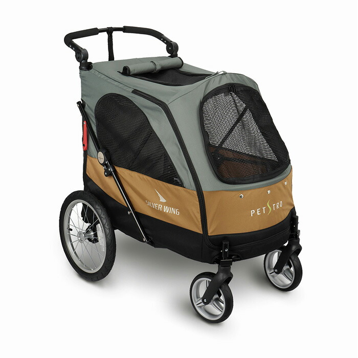 大型 4輪バギー シルバーウイング Silver Wing ブラウン 大型犬 多頭飼い ペット用 カート 55kgまで(ペット用品 カート)