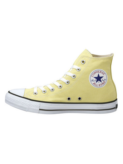 pastel yellow high top converse