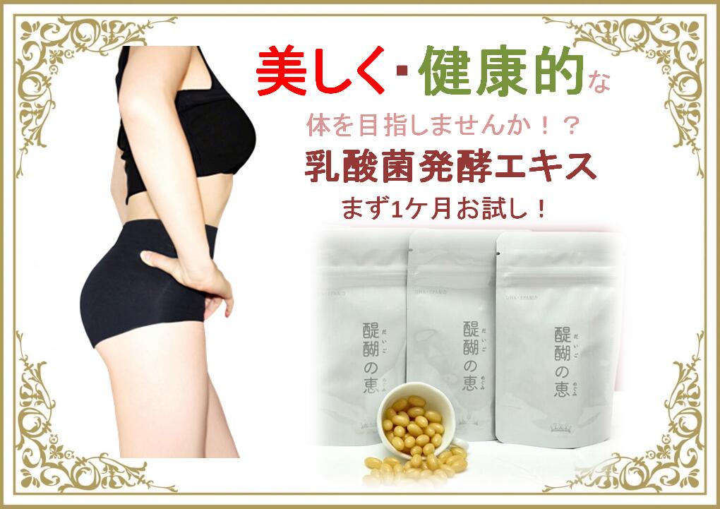 醍醐の恵仕掛ける(30粒x3袋) 貨物輸送無料 乳酸菌分泌作用抽出エキス 国産