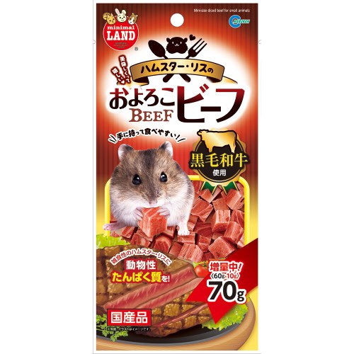 ★訳あり切迫期限 マルカン ハムスター・リスのおよろこビーフ 70g ML-295 (賞味期限2022年10月末)