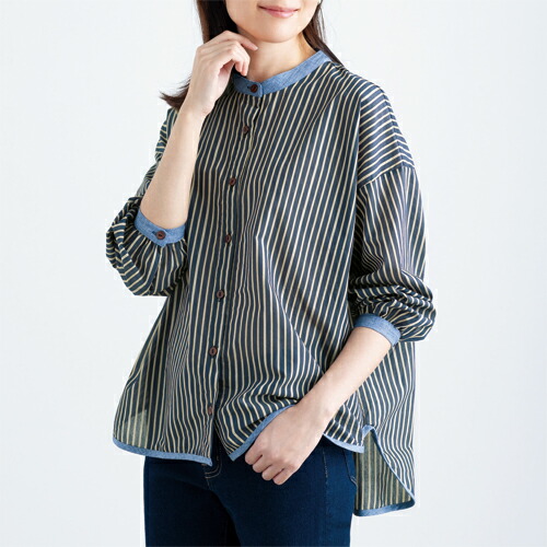 シャツ 長袖 レディース シニア 春夏 日本製 シアーストライプ柄シャツ ブルーグリーン系 カジュアルシャツ 婦人服 ミセス 女性 ストライプシャツ 透け感 ファッション 40代 50代 60代 70代 80代 母の日 お母さん 春物 夏物 春服 夏服　fuji　p24430 楽天市場】シャツ 長袖 レディース シニア 春夏 日本製 シアー