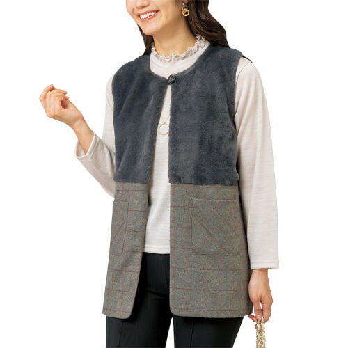 楽天市場】前開き ベスト レディース シニア 秋冬 日本製 和柄裏ボア