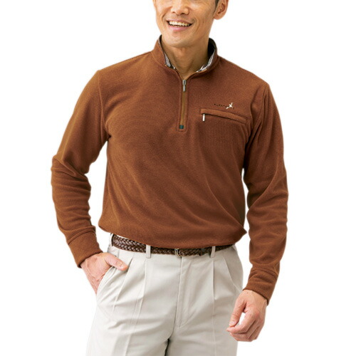 楽天市場】カットソー 長袖シャツ メンズ シニア 秋冬 吸温発熱 衿元