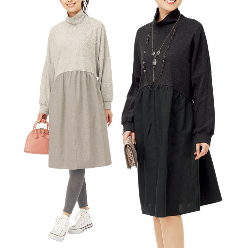 楽天市場】ワンピース ハイネック レディース カットソーコクーン