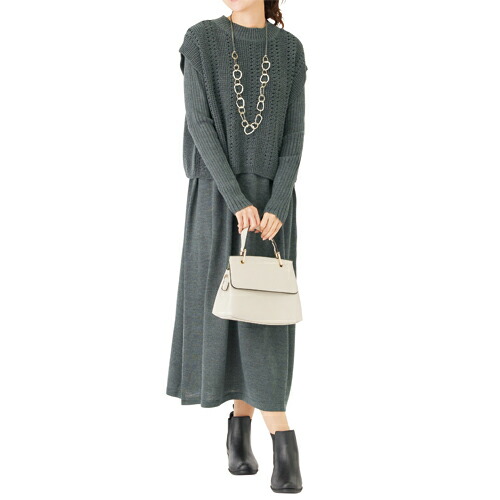 楽天市場】セットアップ ニット レディース 秋冬 ヘリンボーン柄ニット