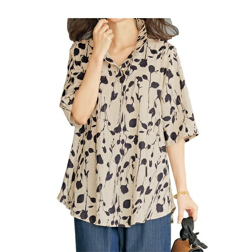 楽天市場】ブラウス 五分袖 サマー レディース シアードルマンシャツ