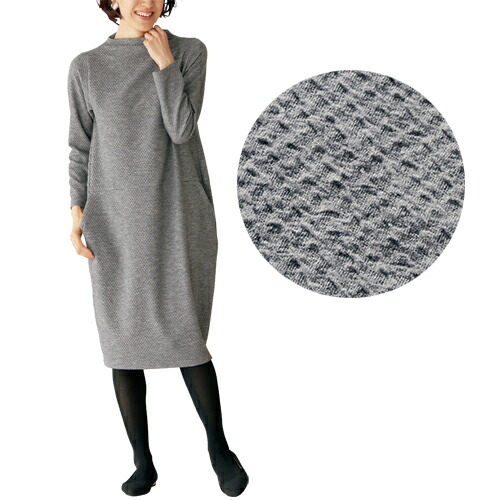 楽天市場】ワンピース レディース シニア 上品 秋冬 日本製 千鳥柄