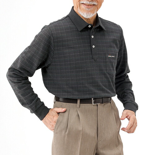 楽天市場】ポロシャツ 長袖 メンズ シニア 秋冬 長袖ハーフ ジップ