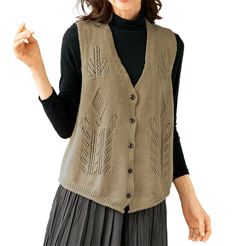 楽天市場】ニットベスト レディース 秋冬 日本製 アルパカ100