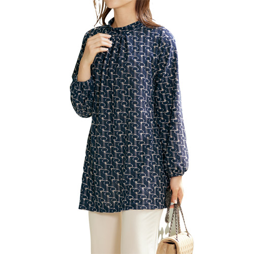 楽天市場】チュニック モックネック 花柄 レディース 日本製 ふくれ