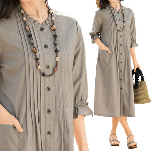 楽天市場】ワンピース 綿麻 レディース 春夏 日本製 播州織 シャツ