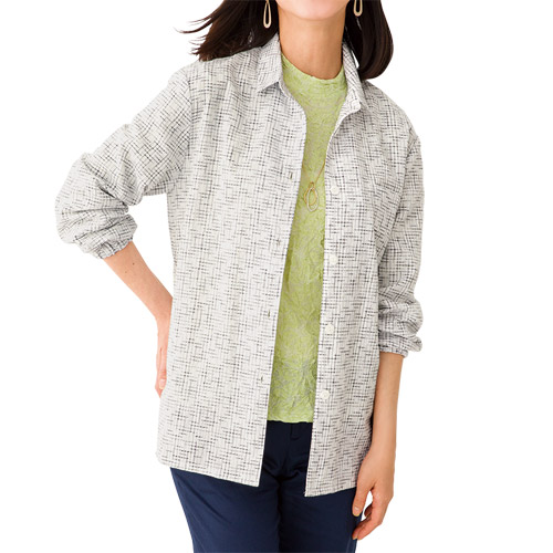 日本製 尾州織 グレンチェック柄ブラウス シャツ ブラウス 長袖 グレー レディース 婦人服 ミセス シニア 女性 バンドカラー スタンドカラー チェック 上品 体型カバー シニアファッション 40代 50代 60代 70代 80代 母の日 お母さん おばあちゃん 秋冬　fuji　p26235 楽天市場】シャツ ブラウス グレンチェック グレー レディース 日本製