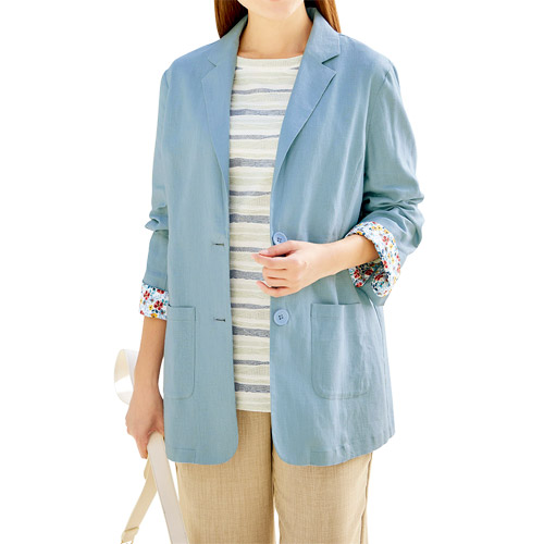 楽天市場】ジャケット レディース シニア 春夏 綿混エアリー