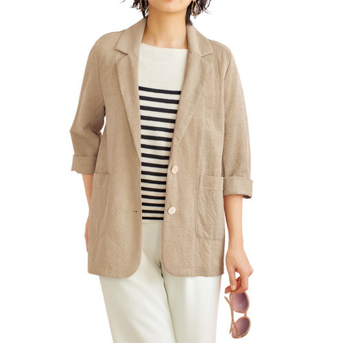 楽天市場】サマージャケット テーラージャケット レディース 麻入り