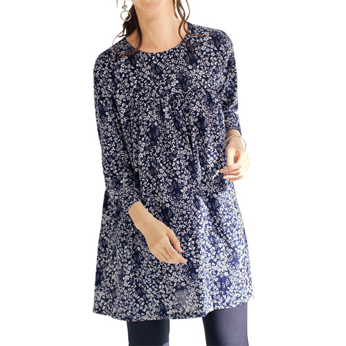 楽天市場】長袖 ブラウス チュニック レディース 刺しゅう入りゆったり