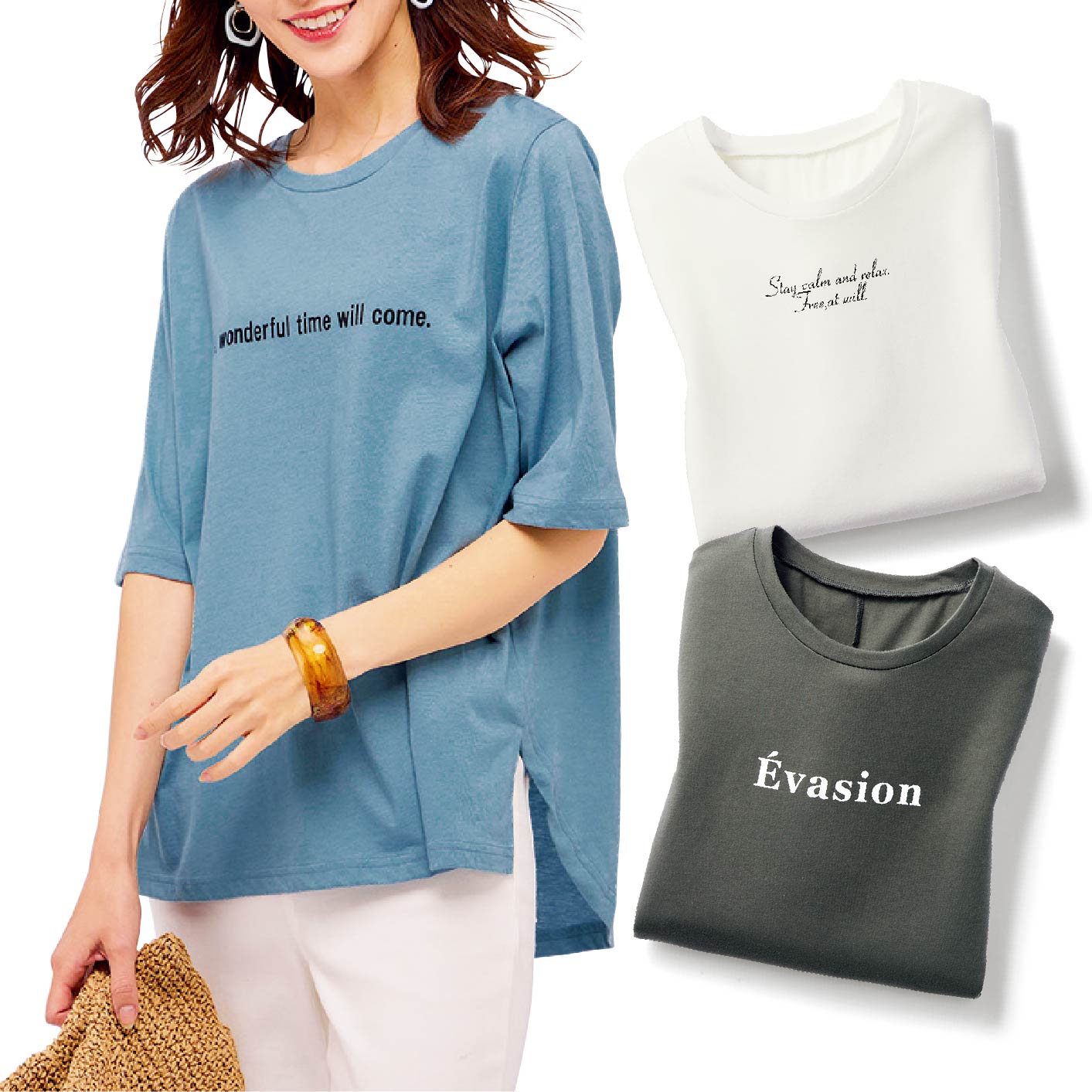 毎日大活躍！五分袖デザインTシャツ 4枚組 5分袖 クルーネック Tシャツ レディース 婦人服 ミセス シニア 女性 丸首 ブラック ブルー 春夏　mol　p24456 楽天市場】5分袖 クルーネック Tシャツ レディース 毎日大活躍