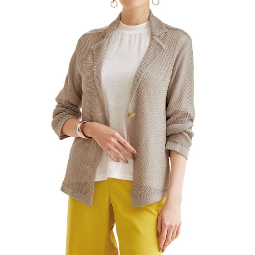 楽天市場】ジャケット レディース シニア 春夏 綿混エアリー