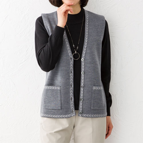 楽天市場】ベスト 半袖 ニット プルオーバー レディース 秋冬 日本製