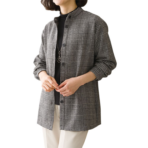 楽天市場】シャツ 長袖 レディース 日本製 千鳥チェック柄シャツ