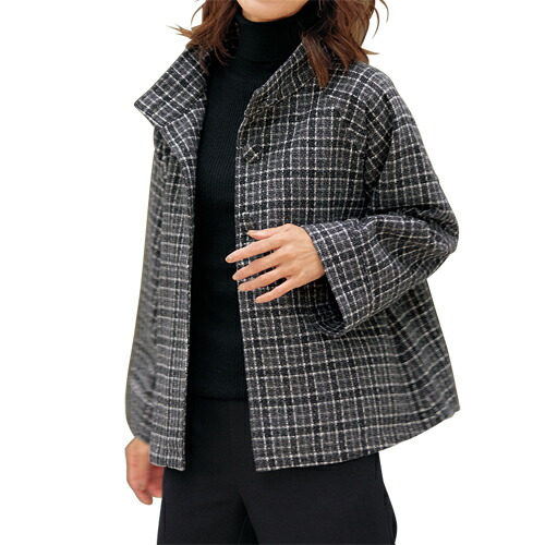 楽天市場】ノーカラー ジャケット レディース グレー 日本製 東レ