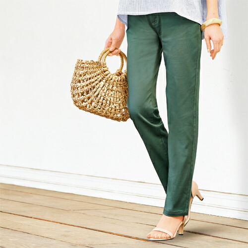 高機能！夏にぴったり綿サテンパンツ 3色組 選べる股下丈 ストレッチ 長ズボン レディース 婦人服 ミセス シニア 女性 ブラック グリーン グレー 黒 緑 灰色 40代 50代 60代 70代 80代 母の日 お母さん ストレッチ シンプル カラーパンツ サマーパンツ　fri　p22593　p25560 p27688-1.jpg