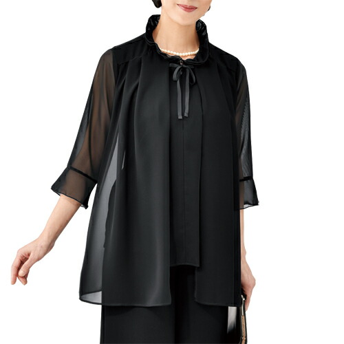eclaT style BLACK フォーマルドレープチュニック(レディース フォーマル チュニック ブラックフォーマル 冠婚葬祭) eclaT style BLACK フォーマルドレープチュニック(レディース