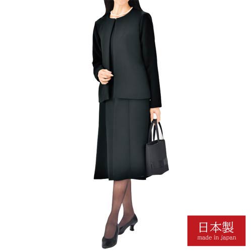 ブラック　胡蝶蘭　丹後ちりめんジャケット　黒　ロング丈 楽天市場】喪服 礼服 日本製 ちりめんワンピースジャケット 二越