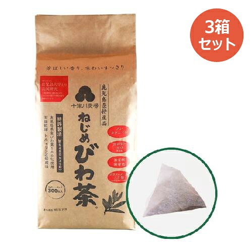 【12包増量中】十津川農場 ねじめびわ茶300 (2gティーバック 300包入)×3箱セット|健康マイスター