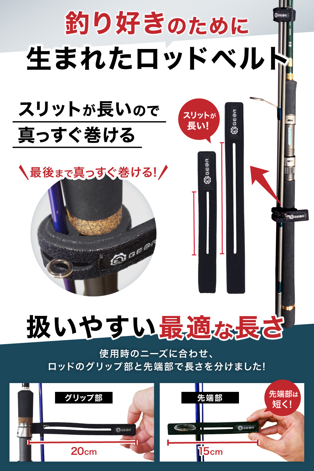 35％OFF ロッドベルト 4本セット ロングスリット 長さ15cm 長さ20cm ロッドホルダー 釣竿ケース ベルト ロッドバンド  whitesforracialequity.org