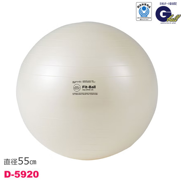 健康器具 フィットボール 直径65cm パールホワイト 淡野製作所 D-5921