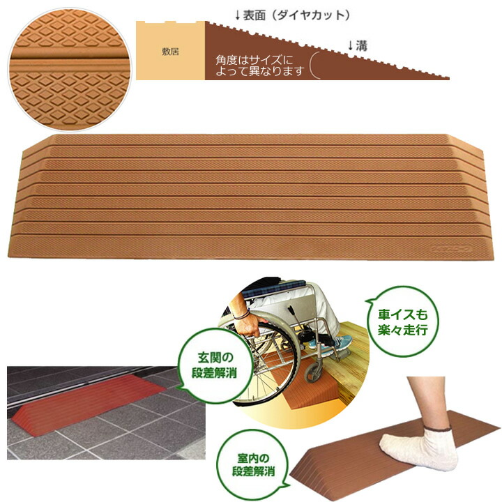 段差解消スロープ 室内用 ダイヤスロープ 76cm幅 (DS 76) シンエイテクノ DS76-05 DS76-10 DS76-15 DS76-20 DS76-25 DS76-30 DS76-35|ケンクル