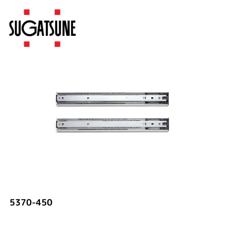 スガツネ工業 スライドレール 5370 セルフ＆ソフトクロージング機構付 重量用 5370-450 LAMP ランプ印 建築金物 家具金物 引き出し 引戸 戸車 DIY｜建築金物おまかせ店