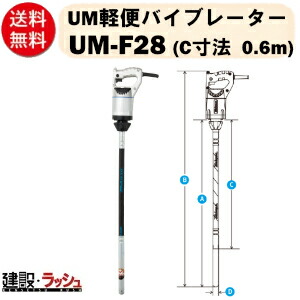 【三笠産業】UM思わしいバイブレーター 0.6m [UM-F28] 100V 混凝土バイブレーター 築き上げる バイブレーター 思わしい バイブレーター コンクリートバイブ 手持ち部分手持ち部分 土木 工事用 一こま用 工事一こま mikasa 三笠 摺り鉢 モーターバイブレーター その他-花・ガーデン・DIY