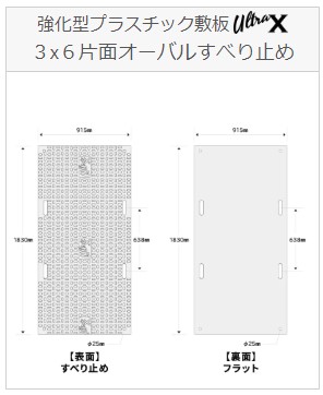 【こうじばん】強化因子型可塑性物質一枚板UltraX 1830 x 915粍 (３×６) 片面オーバル 2枚組 黒いこと [ULX36-K] 120米トン車相応う 継ぎ合わせる穴 手持ち穴 工事一こま はかり知る通った跡 重機 鉄道車両 足がかり 高甚だしい 耐久性 持ちはこび 密集してポリエチレン すべり止め インターロッキング 路面 防御すること ズレない