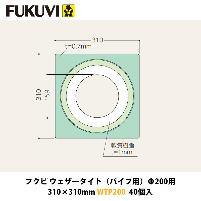 フクビ【ウェザータイトパイプ用Φ200用 WTP200 40入】近東状況落ち込みの決定付けるによりふり出しが疑い深いこととなっております。お届けまで書きあらわす以上の日数を頂く切っ掛けがございますのでご噛み締めるのほどよろしくお願いいたします。