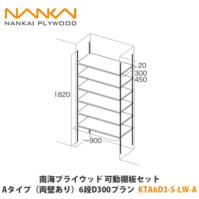 南海プライウッド 可動棚セット Bタイプ　2段 D300 KTB2D3-W-LW 楽天市場】2段 D300 可動棚板セット Bタイプ 南海プライウッド KTB2D3
