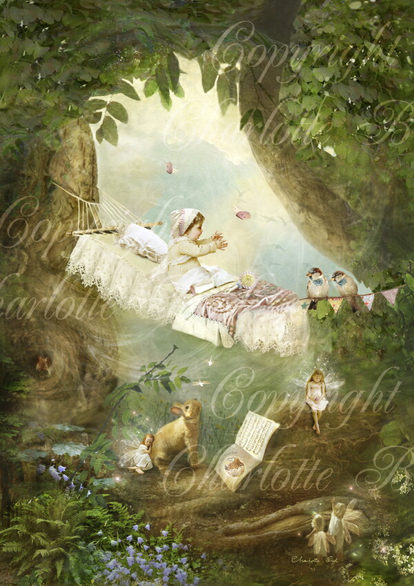 楽天市場】天使 妖精 絵画 ロック ア バイ ベイビー「おやすみなさい