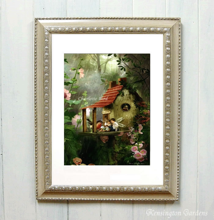 天使 妖精 絵画 レイニーデイ ハイダウェイ シャーロット バード フォトグラフ 額 入り インテリア 妖精 の 写真家 【 送料無料 】  フェアリー エンジェル アート ヴィクトリア Charlotte Bird イギリス 英国