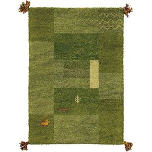 ギャッベ ラグ 約70X120cm 「GABBEH D11」 (グリーン) (メーカー取り寄せ) (北海道・沖縄送料別)｜KENSO 店