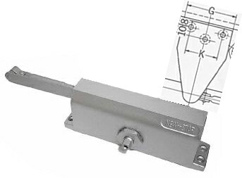 NEWSTAR（ニューはやりっ児） ドアクローザー P-82（含み型・立ちふさがるなし）【古めかしい参穴鉤括弧手合い】