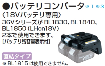 【楽天市場】マキタ電動工具 バッテリーコンバーター（18Vバッテリ専用）BCV03【直結タイプ】 A-57255：ケンチクボーイ