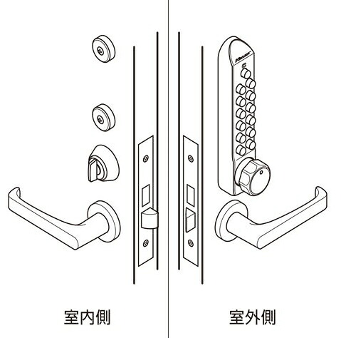 長沢製作所　キーレックス500　MIWA（BH/DA/LA/FG）対応　【扉厚30～60mm】　22270　Bタイプ｜ケンチクボーイ
