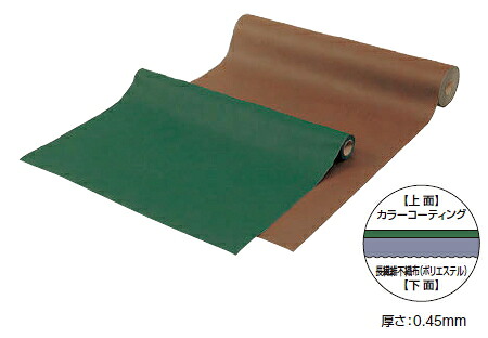 タカショーエクステリア 色つや防草・植栽居敷き25ｍ巻（1×50ｍ巻、50平米） TBB-50B（赤銅色）