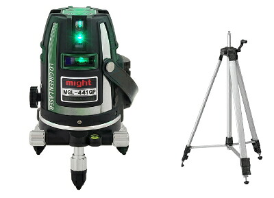 マイト　高輝度グリーンレーザー墨出し器　MGL-441GP【本体+受光器+三脚セット】｜ケンチクボーイ