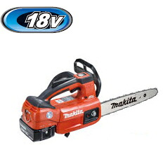 マキタ電動工具　18V充電式チェンソー【250mm】　MUC254HDGR（赤）【バッテリーBL1860B×2個・充電器付】※カービングバー仕様・薄刃仕様M11
