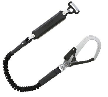 タジマツール　胴ベルト用ランヤード　蛇腹 A環L2　B1JR150-AL2BK【硬質焼入ゲートスチールフック】※胴ベルトは別売